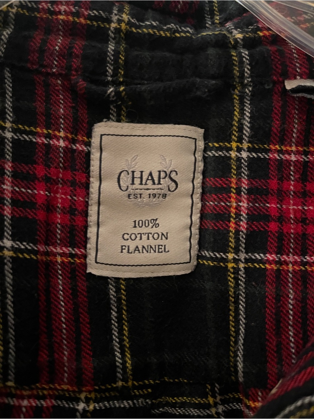 Chaps Plaid Red and Black Button-up Flannel - Picture 4 of 7